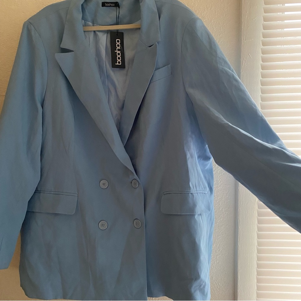 Boohoo Blue Oversized Blazer NWT - Picture 4 of 15
